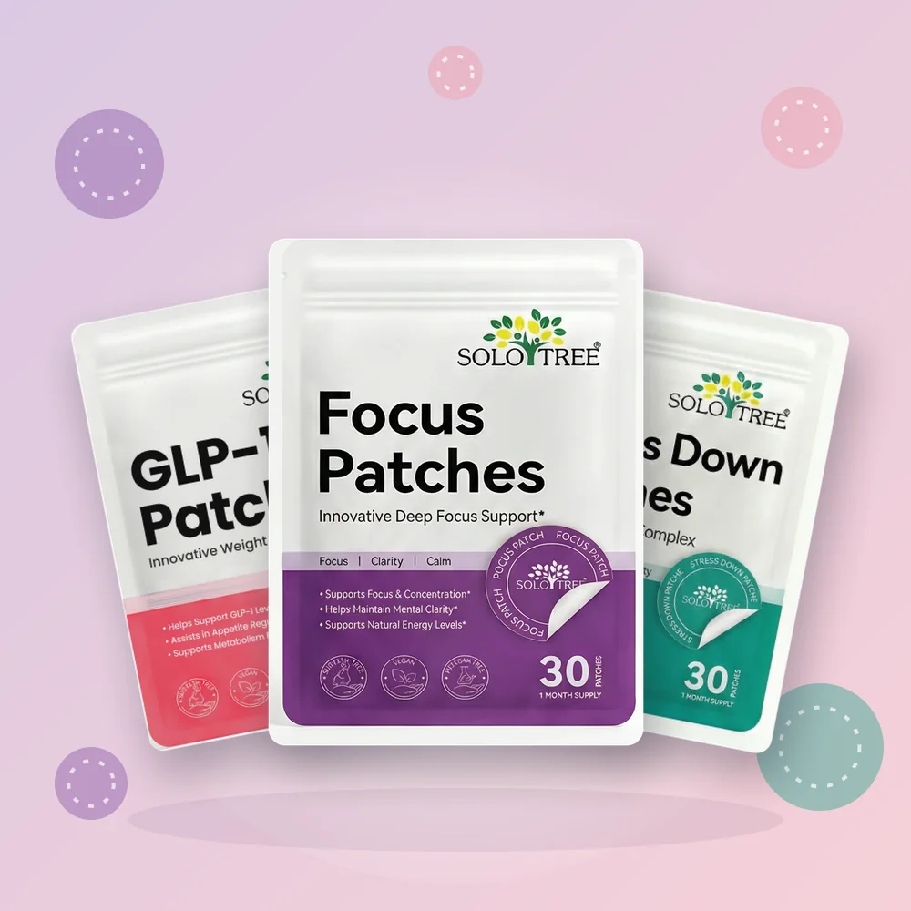 Combo Trío Bienestar: Focus Patch, GLP-1 Patch, Stress Relief Patch