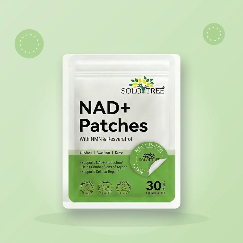 NAD+ Patch sobre fondo de color