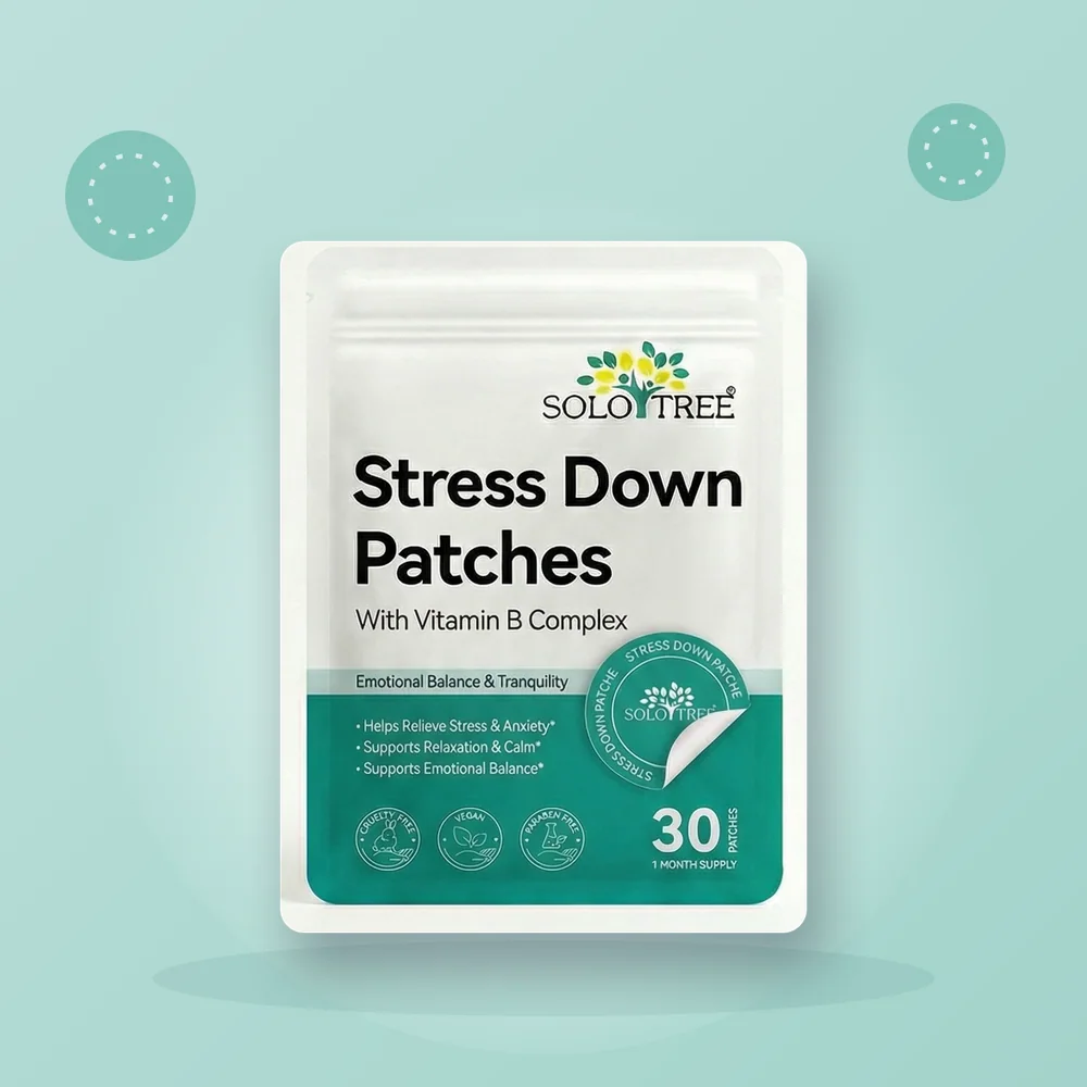 Stress Relief Patch sobre fondo de color